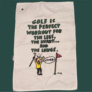 Golf Towel with Clip Humorous Slogan, Golf Bag Towel 100% Cotton Made in USA